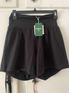 HALARA Black A-Line Athletic Skort with Wide Waistband